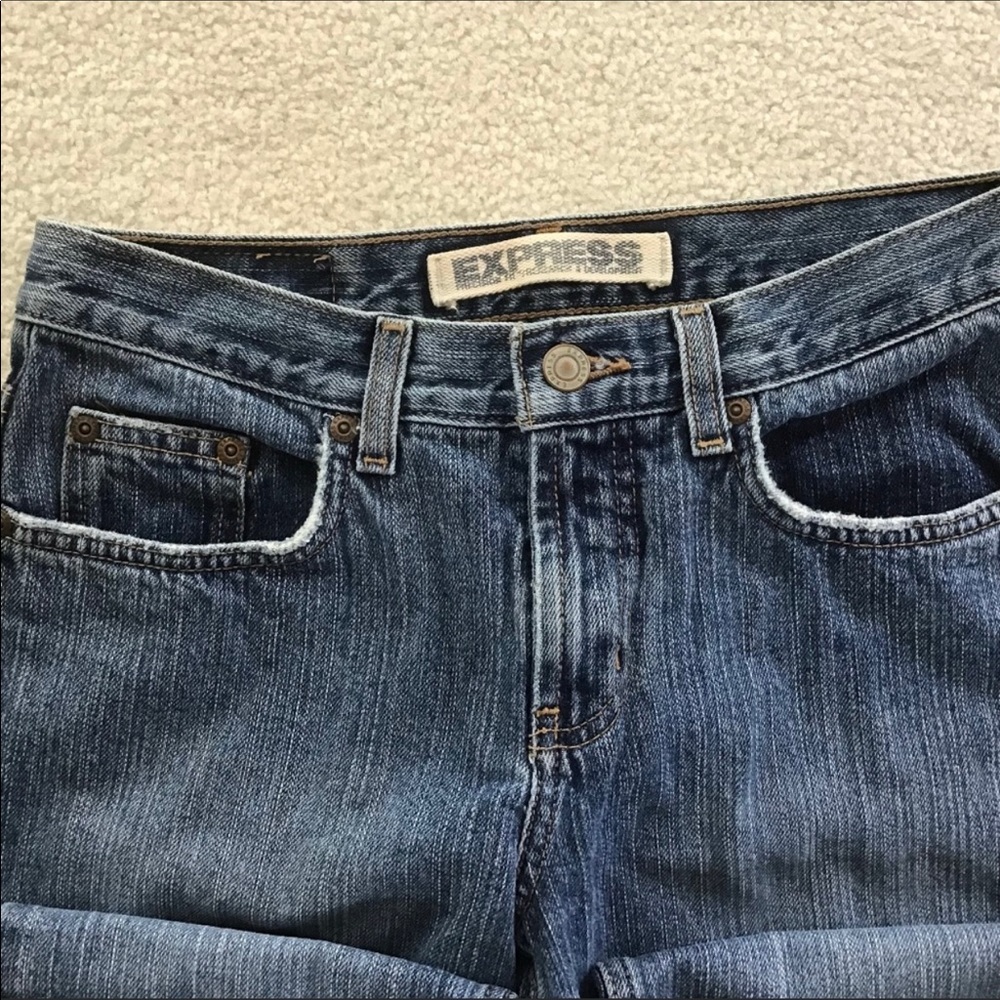 Express Jeans Low Rise Boot Cut 3/4 Long Precision - Picture 5 of 6